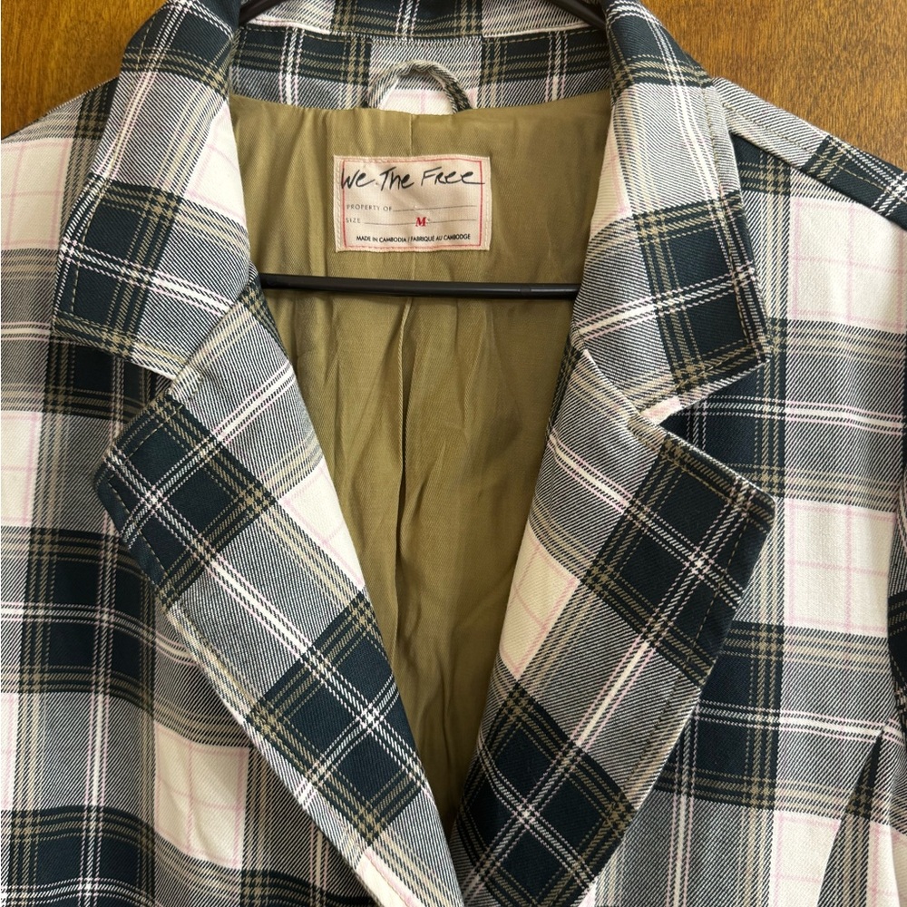 Free People Freddie Longline Plaid Blazer - Picture 4 of 5